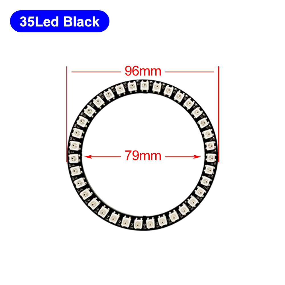 DC5V WS2812B RGB Led Ring Individually Addressable 3Pin WS2812 Round Module 5050 Built-in Pixel 1 8 16 24 35 45 60 88 93 148 241: black