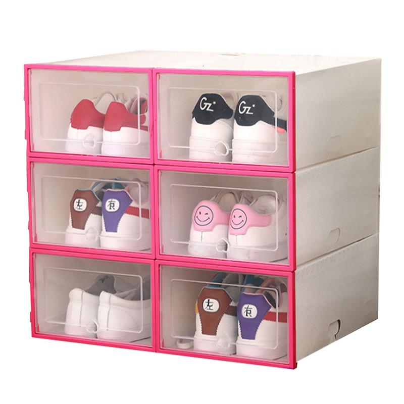 Liefde Schoenendoos Verdikte Transparante Lade Doos Plastic Schoen Box Stapelbaar Doos Schoen Opbergdoos Schoenendoos Opslag Schoenenrek: pink
