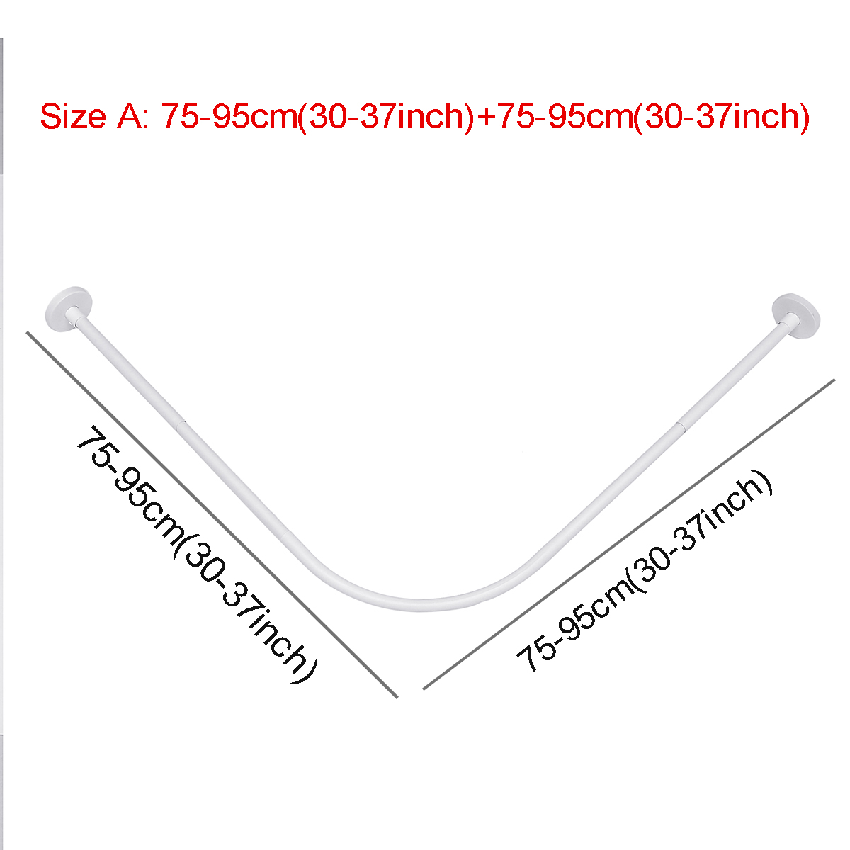 L Shape Extendable Corner Shower Curtain Rod Pole No Punching Rail Rod Bar Bathroom Hardware Heavy Loaded 304 Stainless Steel: A