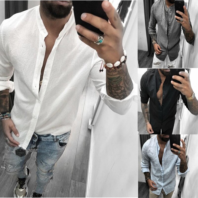 Plus size skjorter herre bluse almindelig langærmet skjorte herre åndbare toppe high fashion tøj mænd casual top slim fit bluser