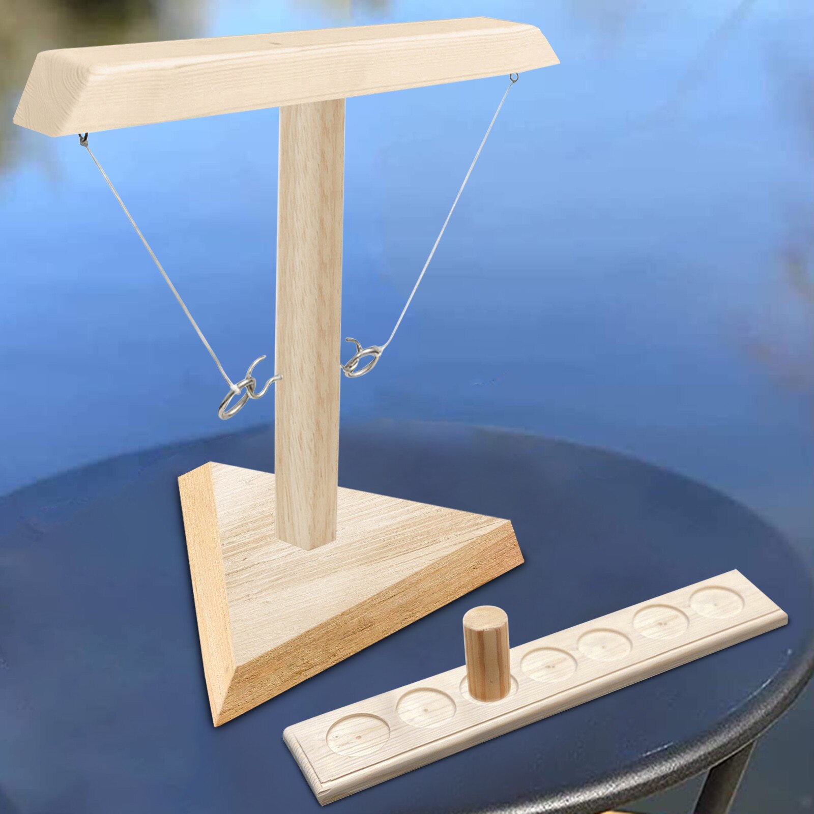 Ring Toss Game Handmade Wooden Ring Toss Hooks Fast-paced Interactive Game For Bars Home Ring Toss Party Games