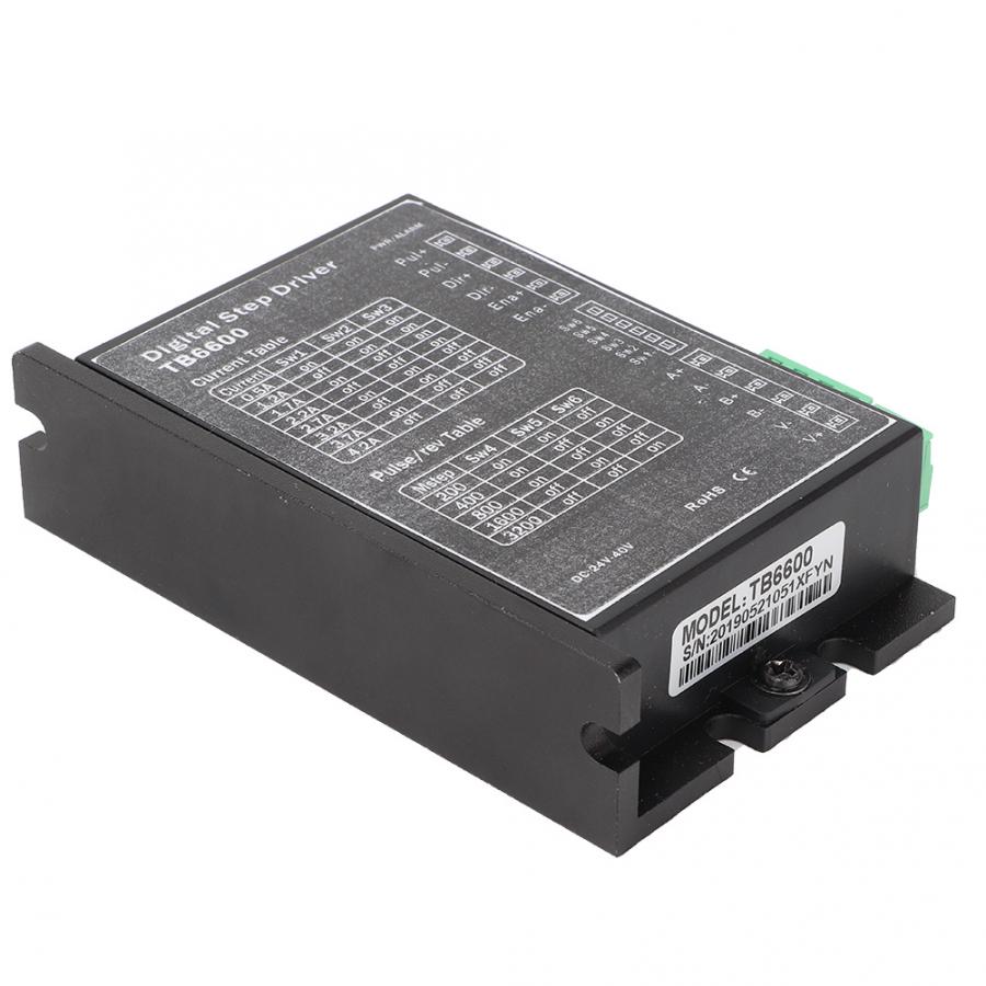 TB6600 DC24-40V 2 Phase/Bipolar Stepper Motor Driver 1.0~4.2A/Phase NEMA 17/23 Motor Controller Current Adjustable for Engraving