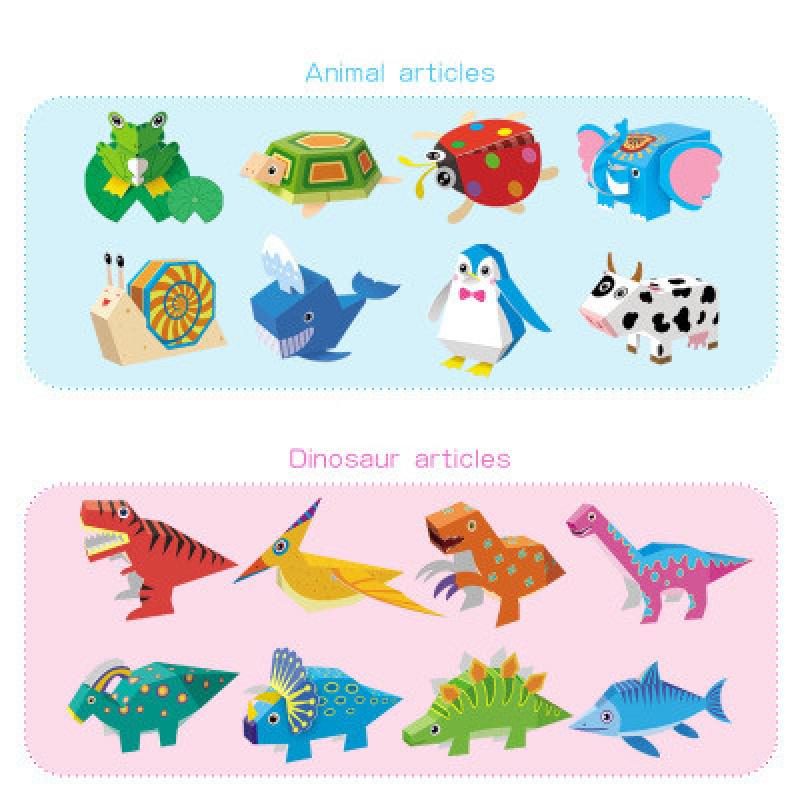 48pcs 3D stereo DIY handgemaakte model origami kleuterschool kinderen educatief speelgoed papier-cut kinderen handwerk speelgoed