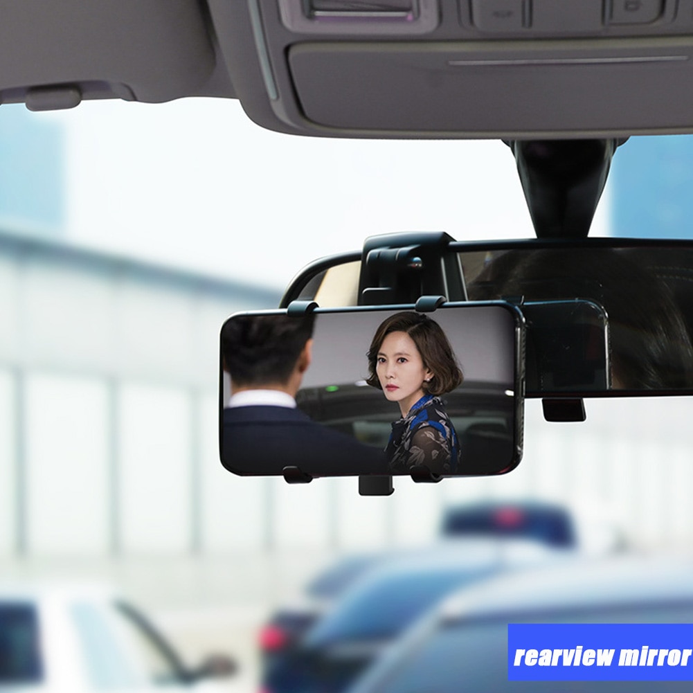 Duurzame auto dashboard mobiele telefoonhouder 360 graden gedraaid auto navigatie achteruitkijkspiegel universele telefoonstandaard bevestiging