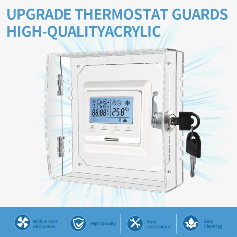 E74E Termostato Buardar seguridad con llave Configuración tapa clara protector cubierta para unidades montadas en