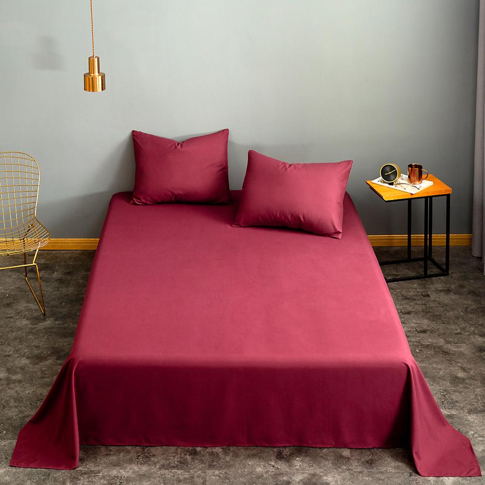 Bonenjoy 1 pc sängkläder utan örngott överlakan för sängen fast vinröd färg queen size lakan set king size