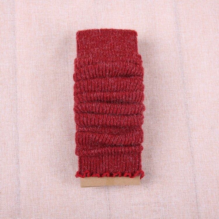 Studenten beenwarmers lange sokken dames pure kleur laars manchetten kousen meisjes winter wollen gebreide sokken dames: Bordeauxrood