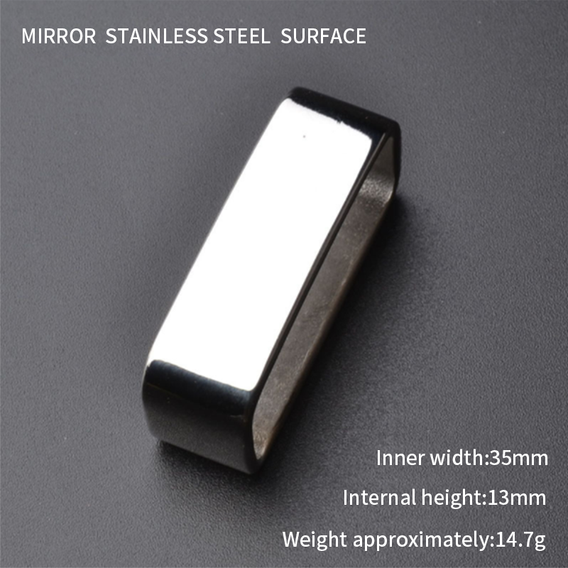 35mm/40mm DIY Edelstahl Gürtel Schleifen männer lässig Leder Handwerk Hardware- Metall Gürtel Schleifen NäHenne Kunst Handwerk: 35mm B  Spiegel