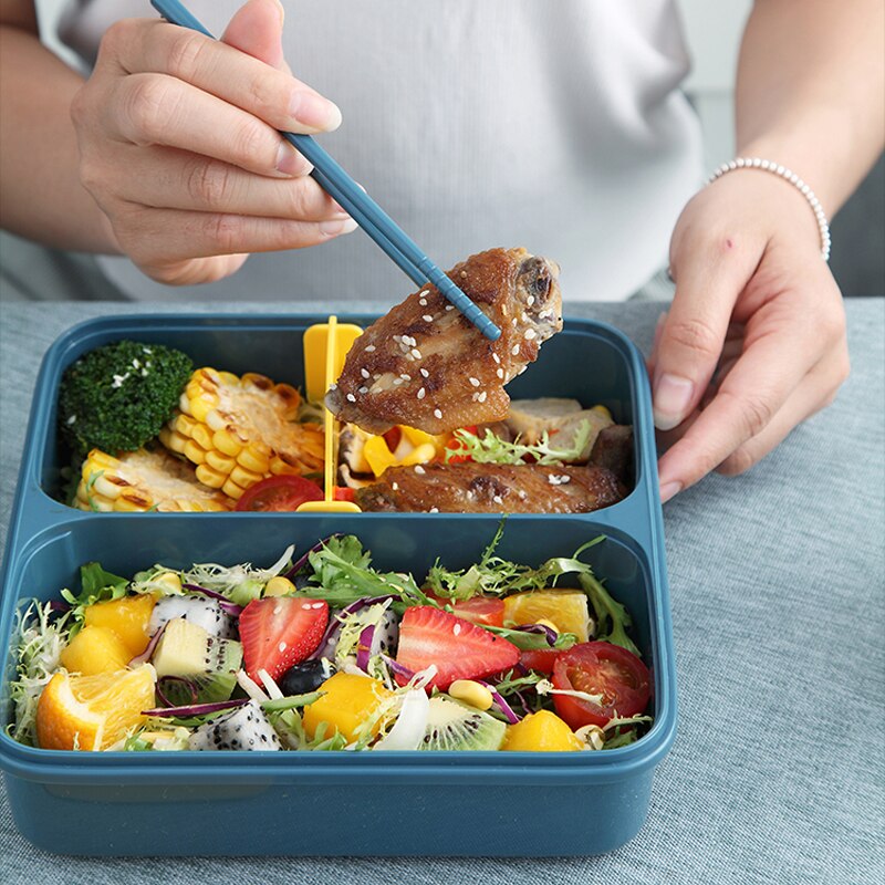 Caja bento de estilo japonés para niños, caja de almuerzo portátil para pícnic al aire libre, contenedor de alimentos a prueba de fugas, almacenamiento, cajas de desayuno para estudiantes