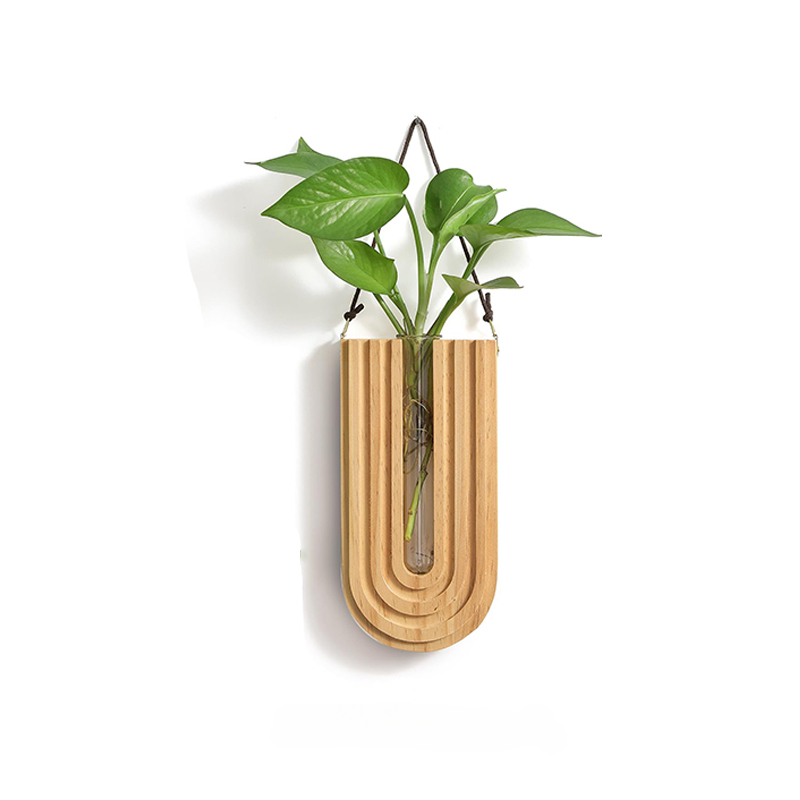 Einfache hölzerne Blumenvase Zauberstab hängende Blumentöpfe hydro ponik Pflanze Container Gestell Wohnzimmer Hausgarten Dekor Handwerk: verrotten
