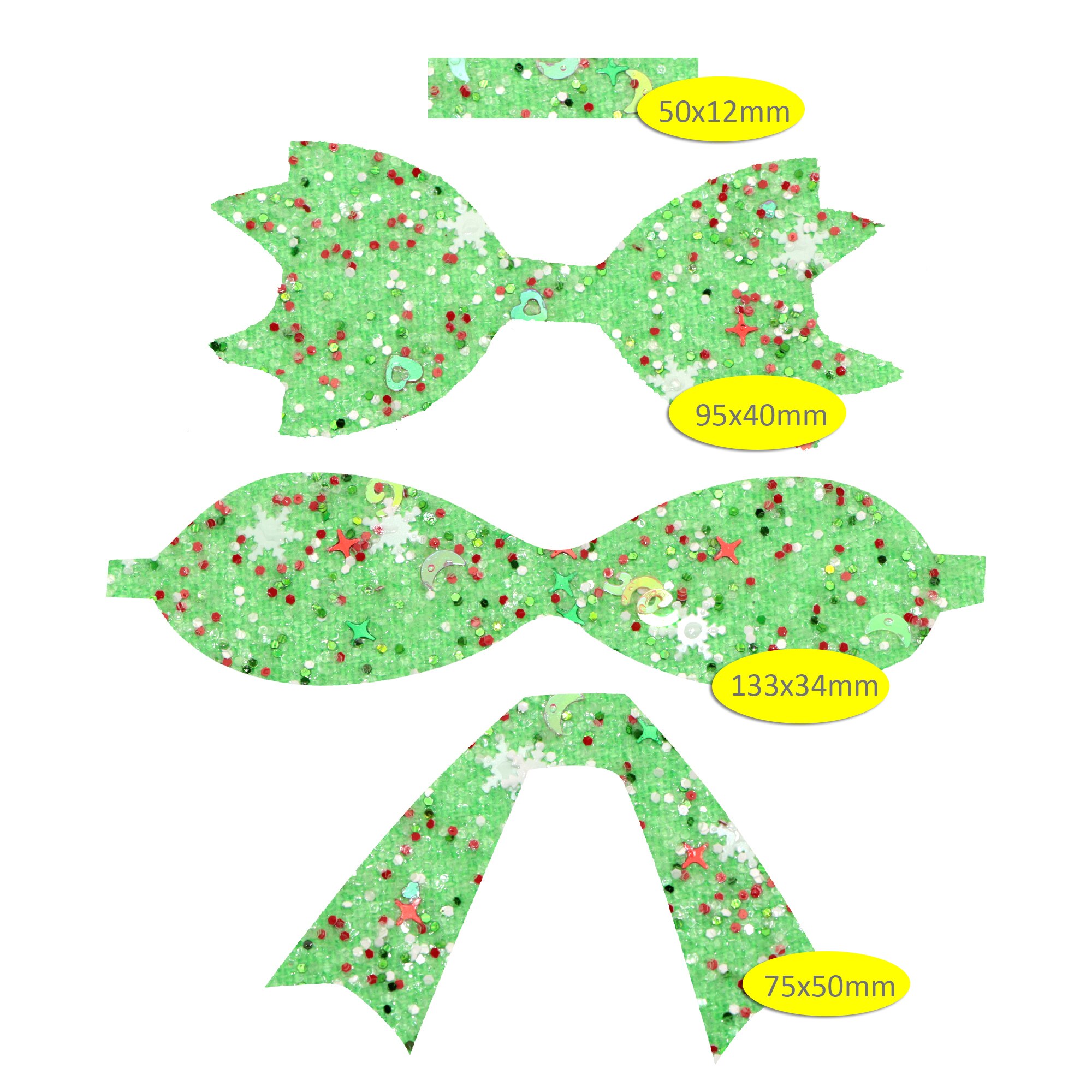 Glitter Faux Synthetic Leather Bow-knot Kit DIY Hair Bow Making For Bow-knot Handmade Material Without Clips,1Yc21159