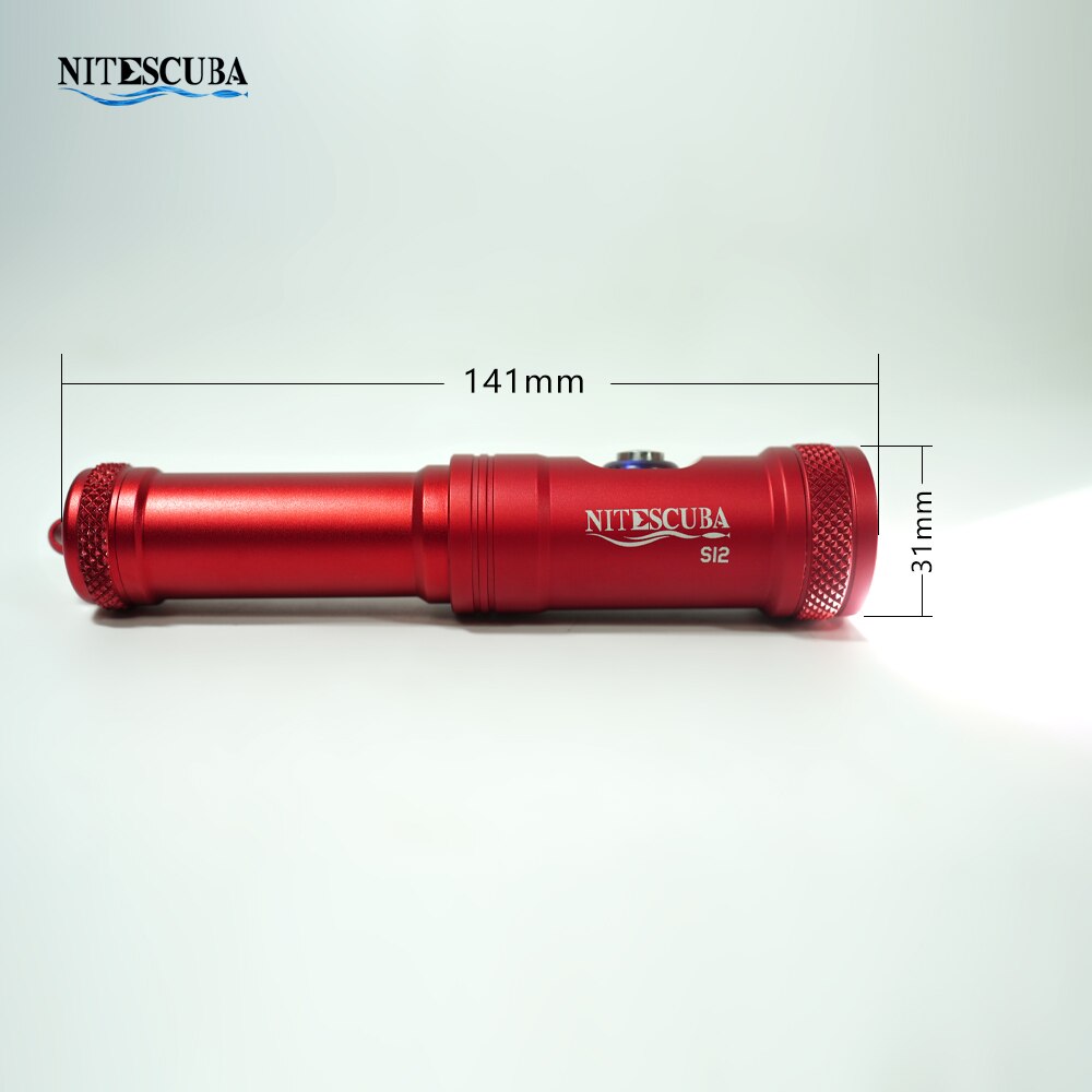 Nitescuba S12 Tauchen Taschenlampe 1200 Lumen Tauchen Taschenlampe Wasserdichte bewertung Lampe 100m nacht Unterwasser Mit 18650 Batterie