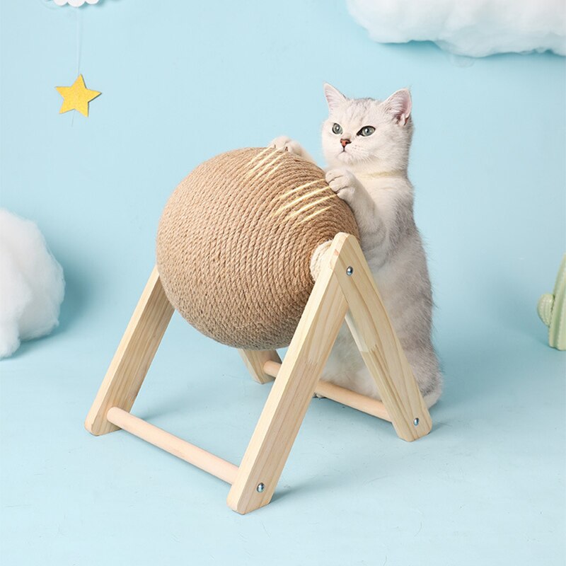Scratching Post For Cats Cat Scratcher Ball Toy Interactive Scratching Post kitten Toy Furnature Grinding Scratch Pet Supplies: V type / Small