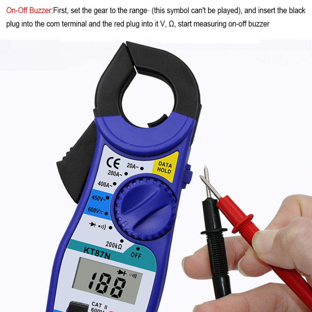 KT87N Mini Digital Clamp Meters AC/DC Voltage Multimeter Capacitance Electrical Megger Tester Instrument Tool