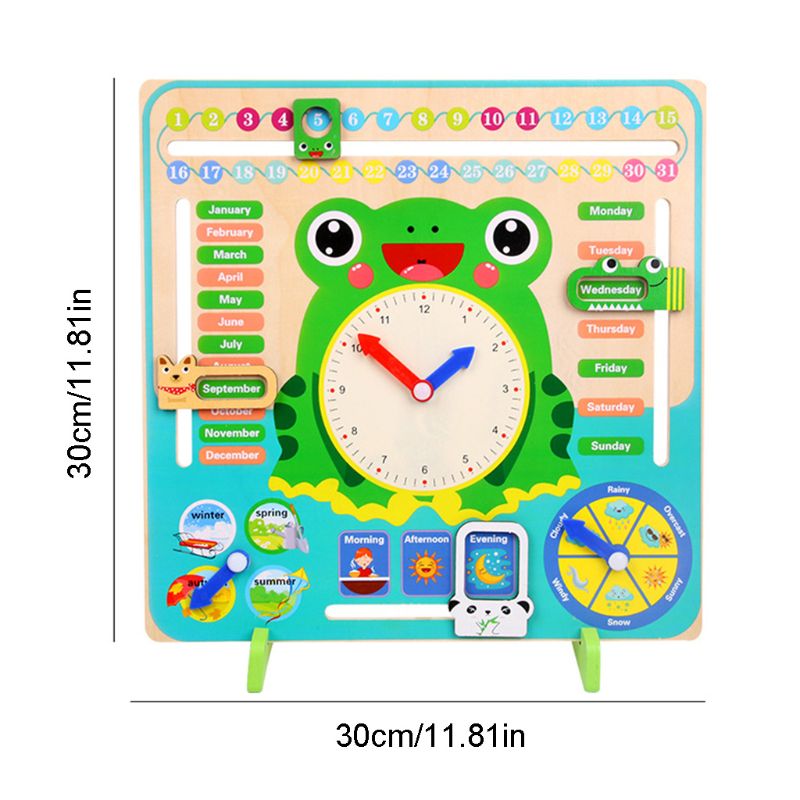 Reloj calendario multifunción juguetes educativos de aprendizaje preescolar para niños, niñas, Chico,