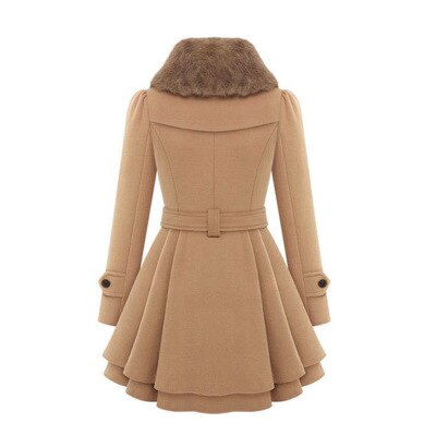 S-5XL Vrouwen Winter Slanke Lange Wol Sherpa Jas Double Breasted Gewatteerde Koreaanse Kasjmier Jas Engeland Stijl Plus Size Geul
