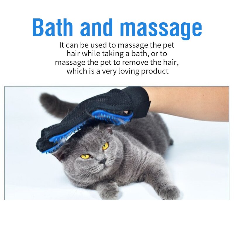 Guante de caucho para mascotas, guante de aseo para gatos, guantes para Cepillar el pelo del gato, peine para perros para gatos, cepillo para quitar el pelo, masaje limpio