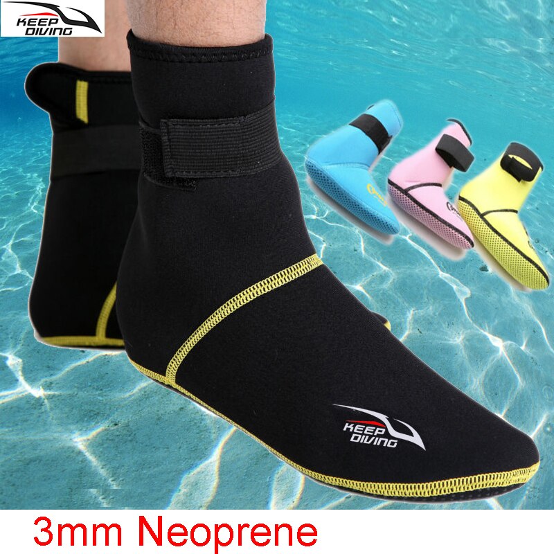 KEEP DIVING Under water Swimming Diving Socks 3mm Thick neoprene men women kids scuba snorkeling boots wetsuit Anti-slip warm