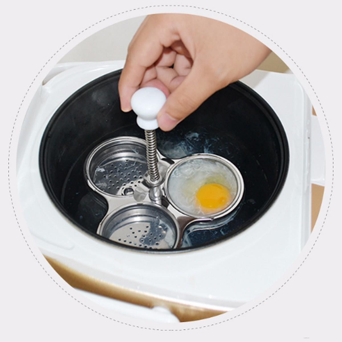 Silber Kreative Multi-Funktion 3 Netz Eierkocher Edelstahl Kessel Dampfer Werkzeug 3 Eier Einmal Küche Kochen Ei werkzeug