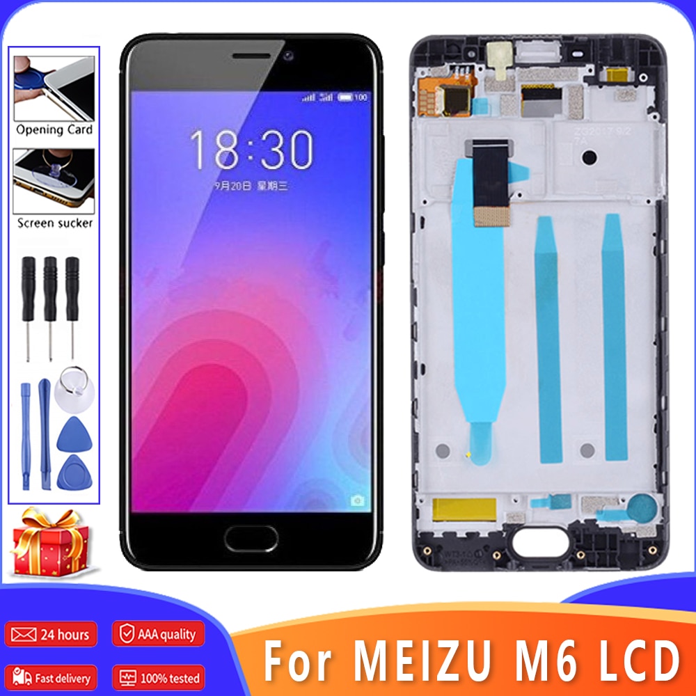 5.2 "Original avec cadre écran pour MEIZU M6 M711Q M711H M711M LCD écran tactile AAA + + + numériseur remplacement outils gratuits