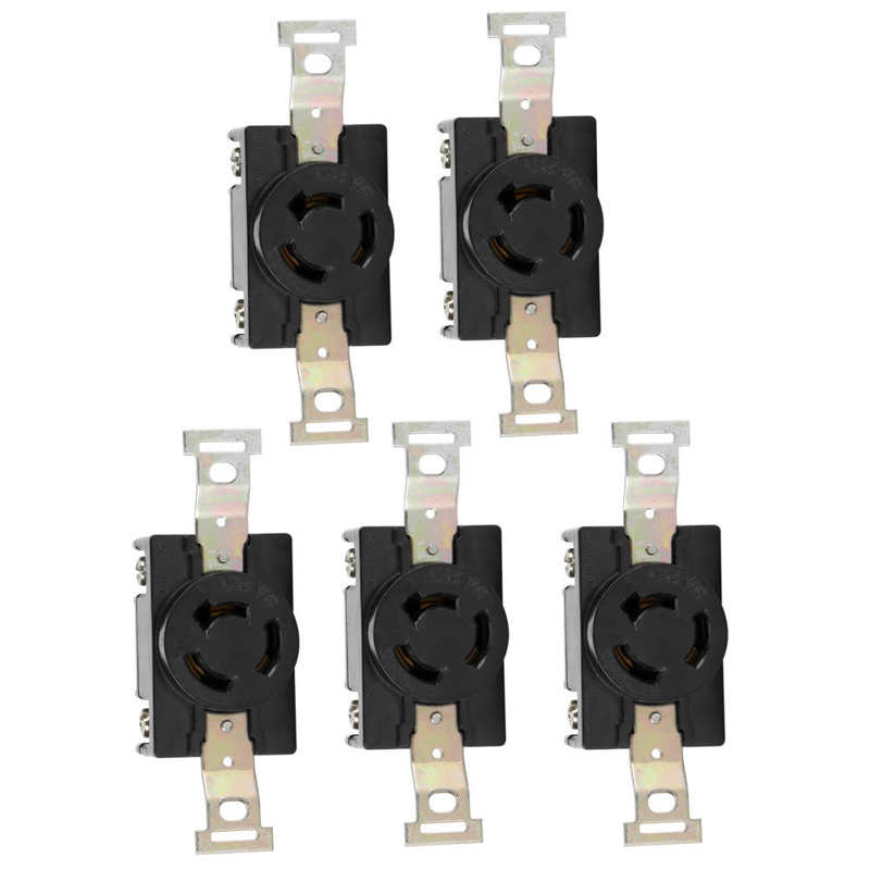 5Pcs American 3-Holes Plug Socket Gasoline Generator Accessory for 168f/188f 2/3/5/6.5KW 250V