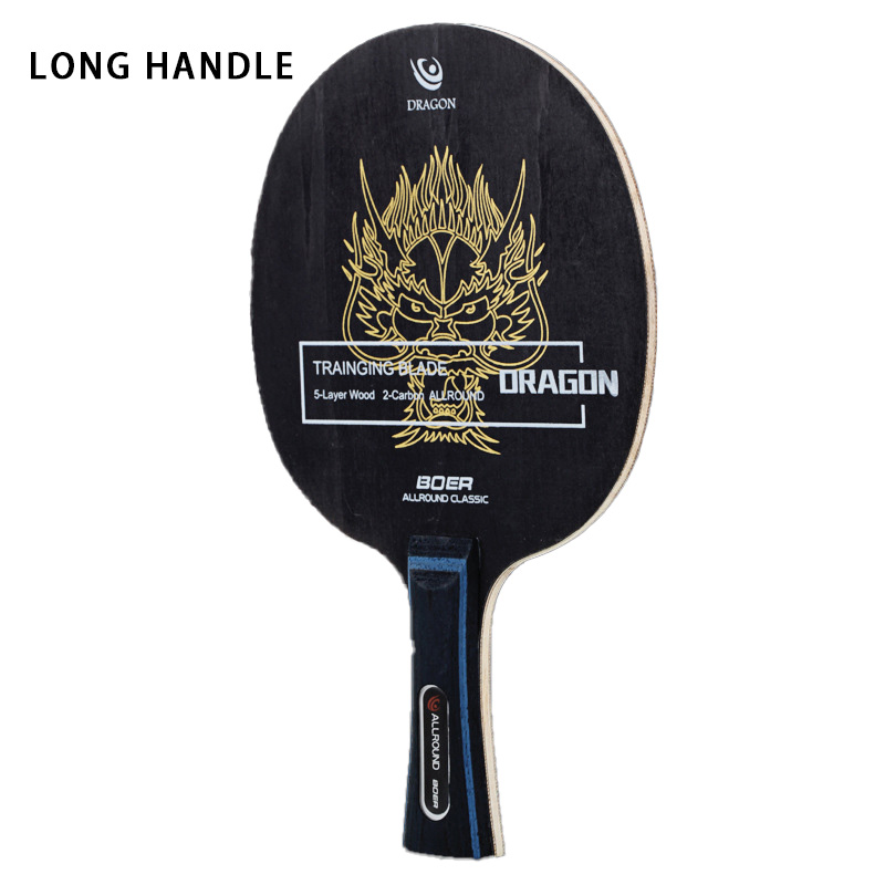 Raquete de tênis de mesa lâmina, 5 camadas de madeira + 2 camadas carbono, alta velocidade ping pong lâmina para ataque rápido jogadores ofensivos: long handle