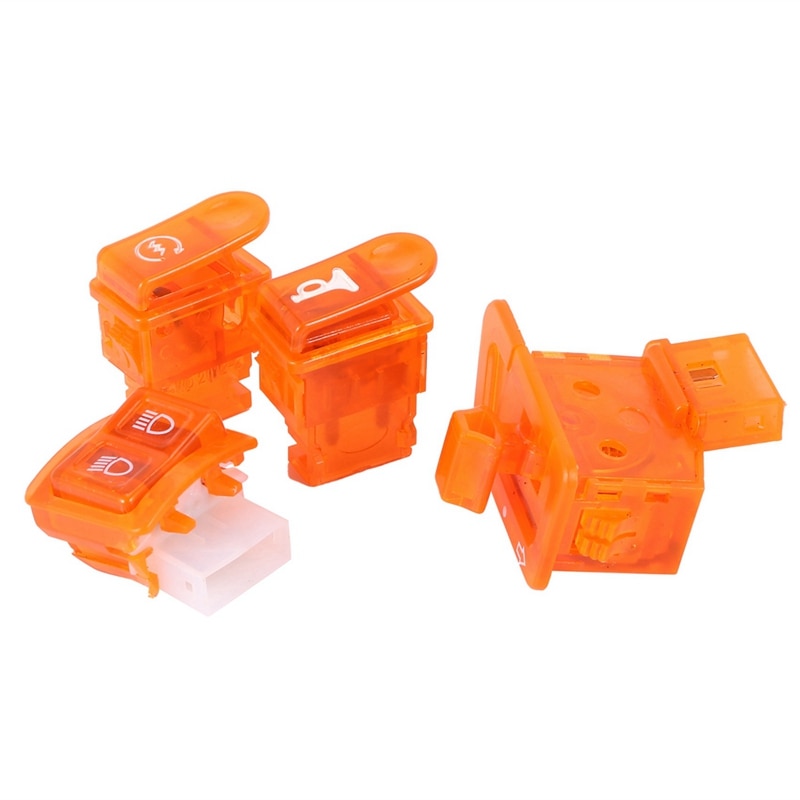 Juego de 2 botones de interruptor de bocina de motocicleta, intermitentes para Honda DIO ZX AF27 AF28 AF34 AF35, azul y naranja
