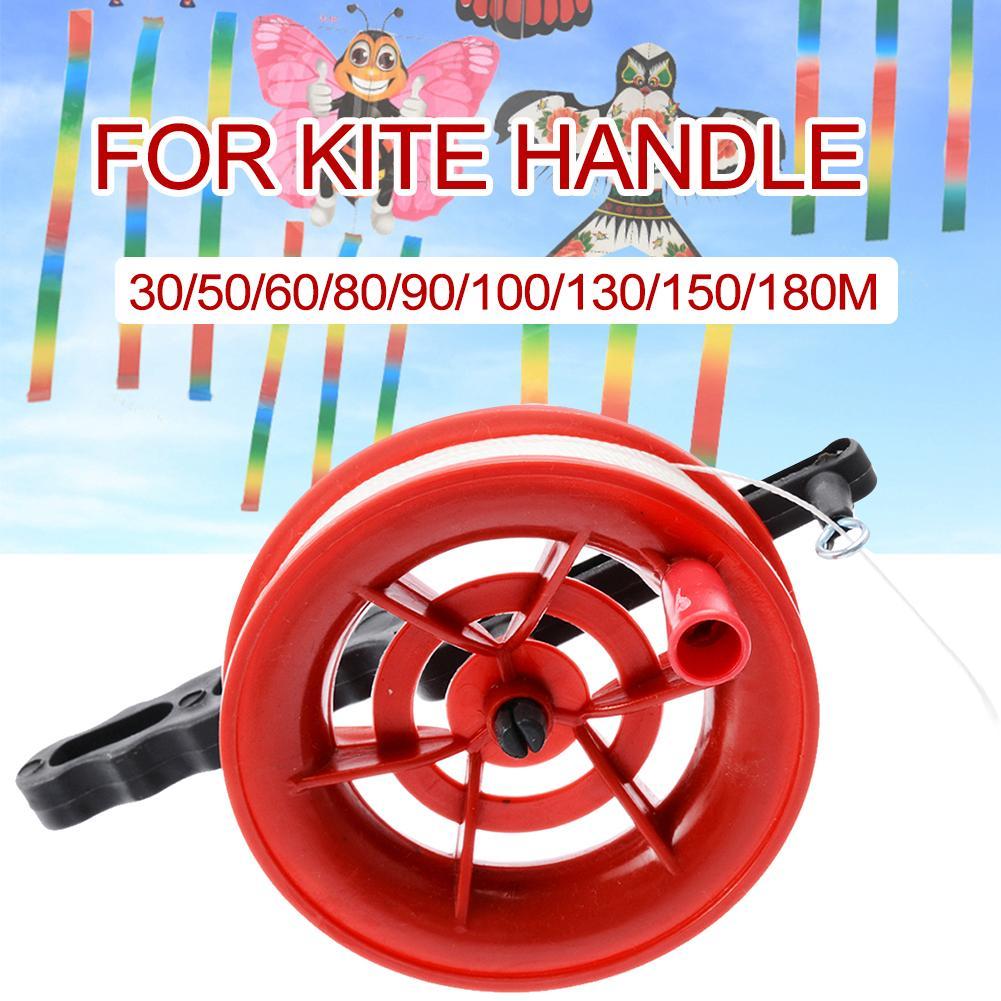 30-180M Twisted String Line Red Wheel Kite Reel Winder Outdoor Toy Kite Accessory Kite Line Wheel Spring Summer Toy Kite Handle