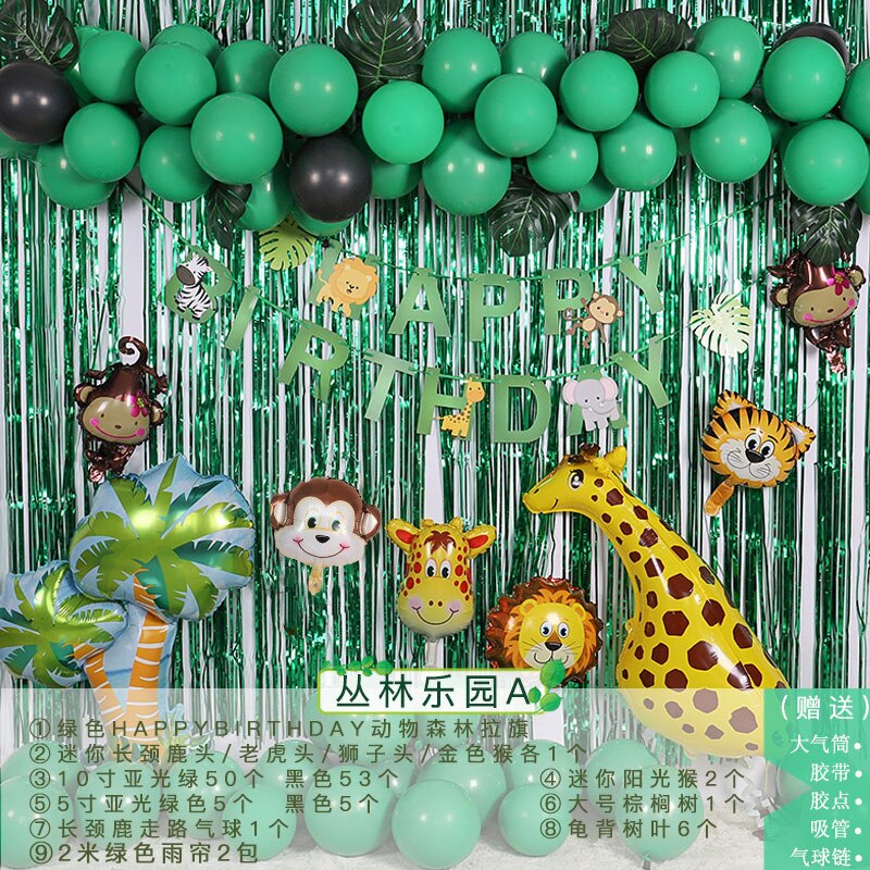 Skovdyr tema fest dekorationer barn tillykke med fødselsdagsfest dekoration aluminiumsfolie balloner: -en
