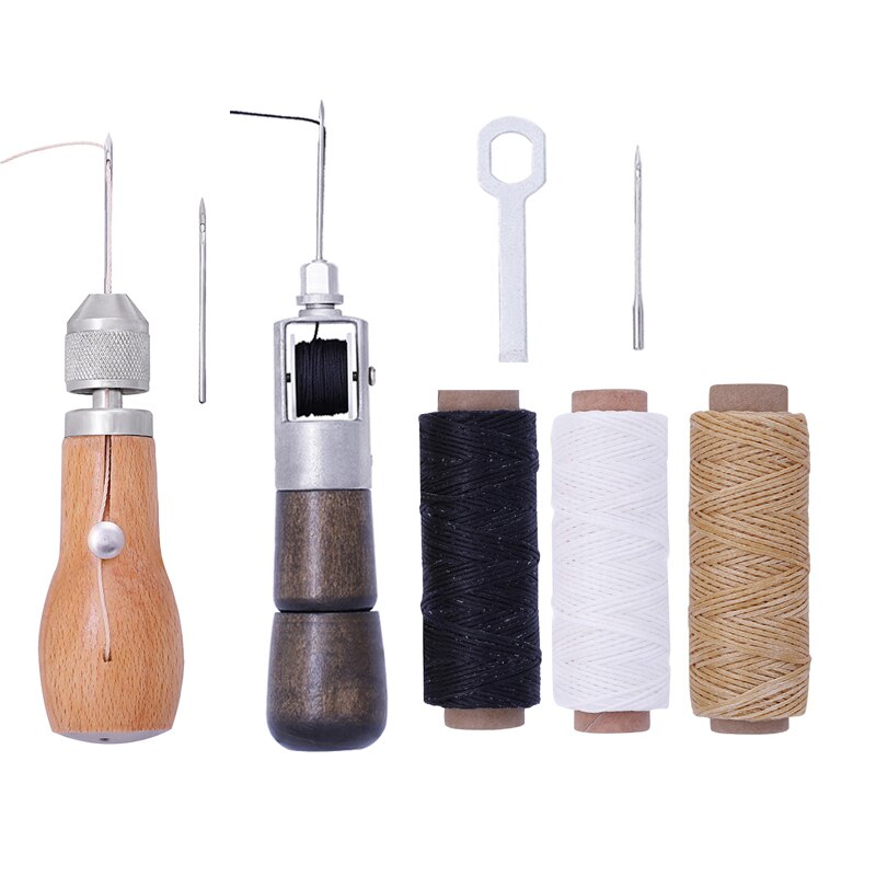 Leather Sewing Awl Thread Kit Manual Sewing Machine Speedy Stitcher Leather Craft Stitching Shoemaker Canvas Repair Tool