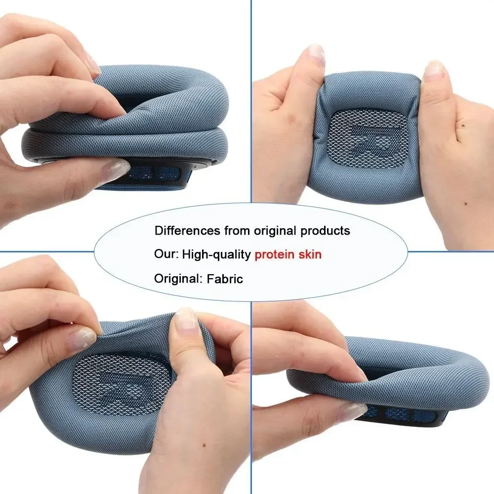 Earmuffs couro macio para Apple AirPods Max, Headset capa protetora, almofada de ouvido, fones de ouvido acessórios, 1 par
