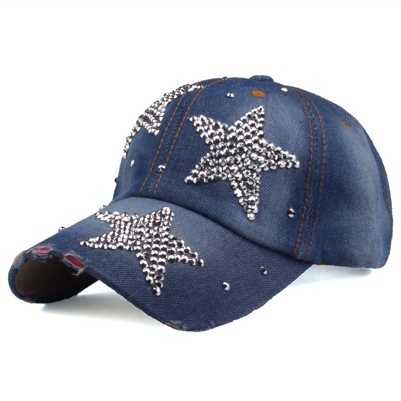 [yarbuu] mærke baseball kasketter rhinestone kasket med tre stjerner snapback casquette hat til kvinder dame ensfarvet: Farve 3