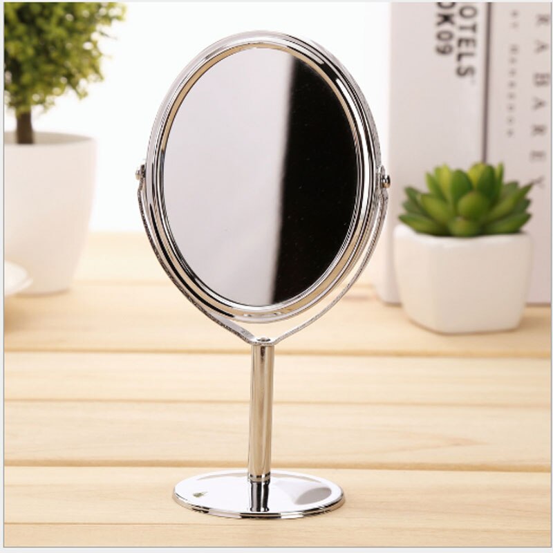 Double-Sided Retro Copper Mirror Desktop Zoom High-Definition Makeup Mirror Home Bedroom Desktop Antique Small Mirror Portable