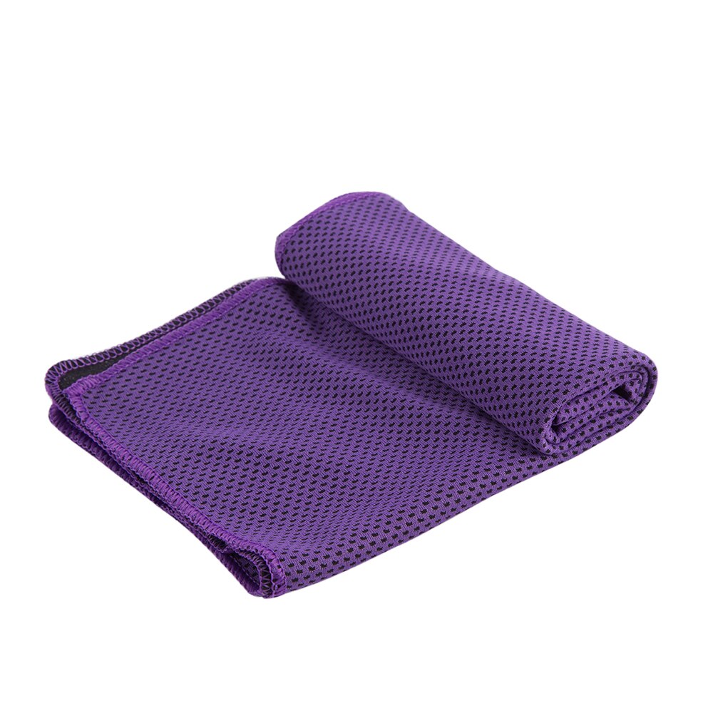 Portable Reusable Heat Relief Instant Cooling Cold Chill Sports Cozy Towel Running Biking Jogging Gym Grey Cozy Towel: Purple