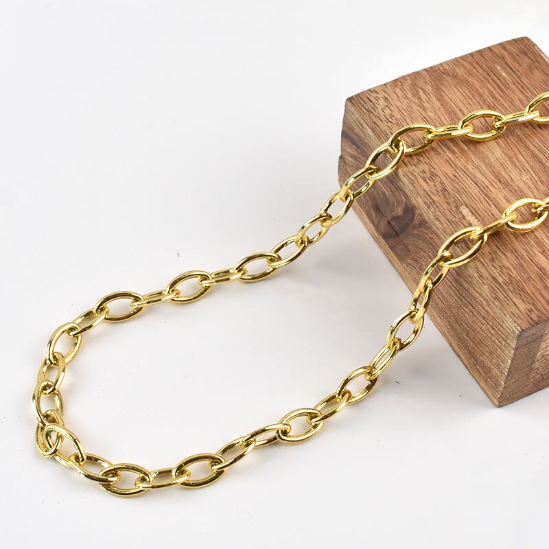 10/50 Uds. De cadena de eslabones acrílicos coloridos de 50cm de longitud, cadenas con cierre de langosta para cadena de ojos, accesorios de joyería, cadena de eslabones de plástico: 10 mm / Transparente