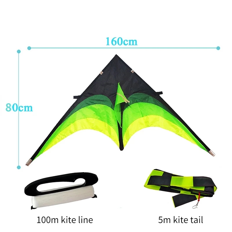 160cm Huge Kite Line Stunt Kids Kites Toys Kite Flying Long Tail with Handle Outdoor Fun Sports Delta Kites for Adults