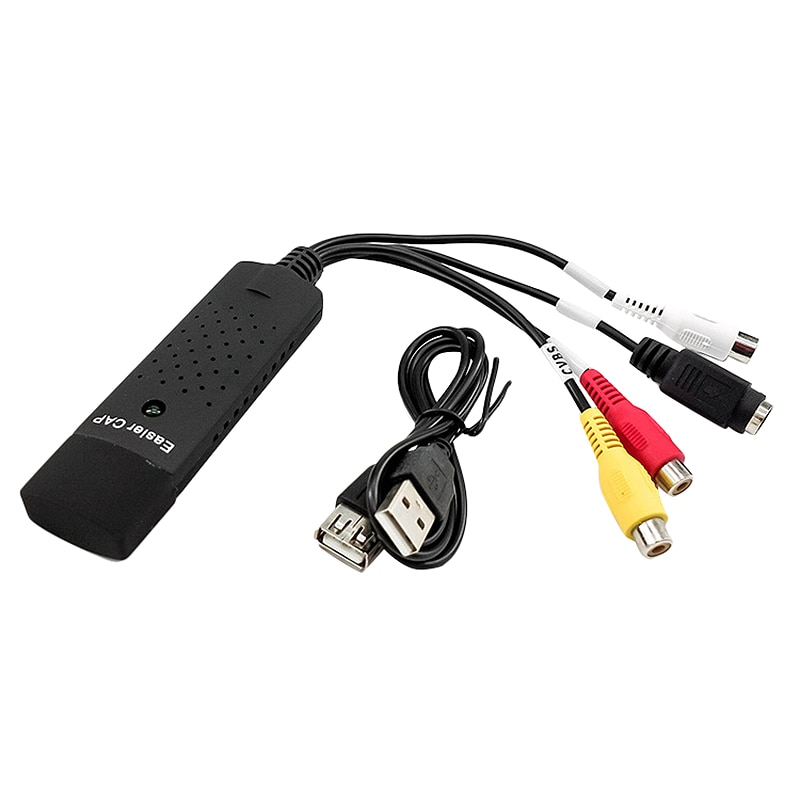 Fácil de Video USB 2,0 TV DVD VHS DVR captura VHS adaptador o tarjeta de captura para Windows