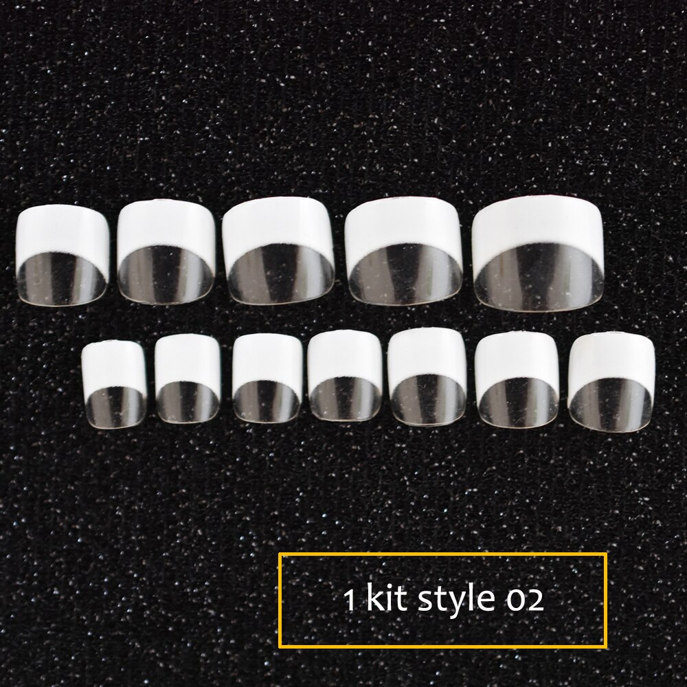 24 stk/sæt 12 størrelse hvide franske neglespidser smukke nemme damer klare franske negle diy tip manicure tilbehør: 1 sæt -02