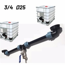 For IBC Adapter Connection Lever Set For 2 Tanks Outlet Tee Connector+Tap Valve PE Connector For Ø25mm Pipe IG S60x6