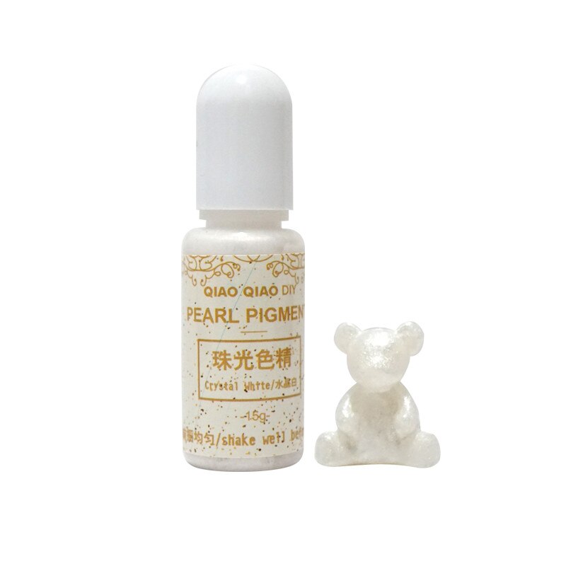 QIAOQIAO DIY 15g/pigmento de botella resina epoxi UV DIY arte artesanal colorante: Crystal whtte