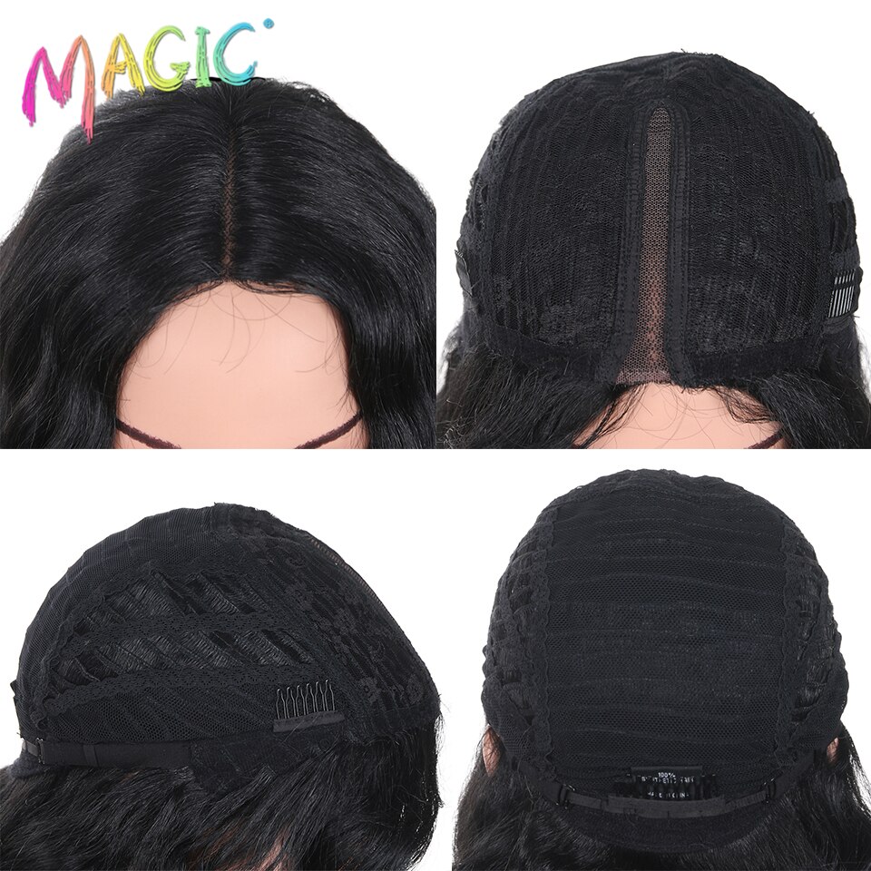 Magic Hair Synthetic Lace Front Wigs For Black Women 14Inch Heat Resistant Fiber Wigs Ombre For Women Ombre Deep Wavy Hair