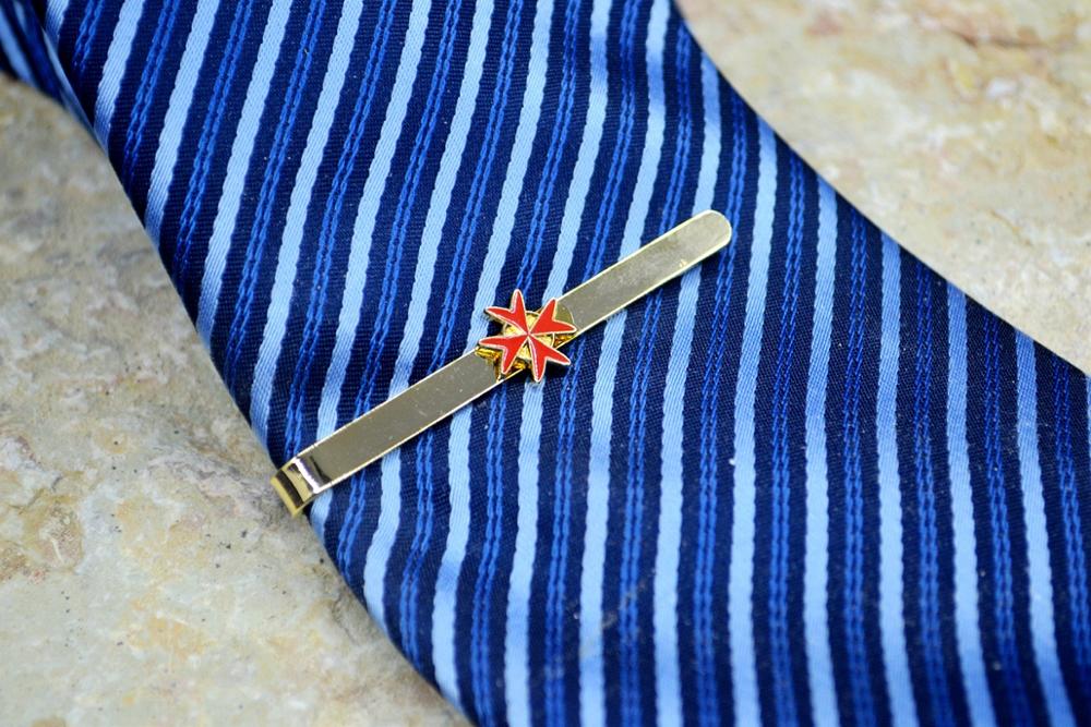 Freimaurer Ritter Metall Krawatte Clips Klassische Kreuz aufbringen Vergoldung Freimaurer Abzeichen Geschäft Kleidung Dekor