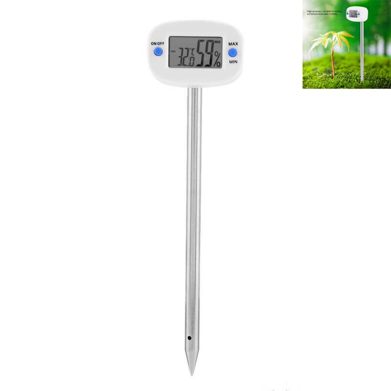 Mini Electronic Soil Temperature Moisture Meter Temperature Humidity Tester with Probe for Garden Plants Soil Temperature Tester