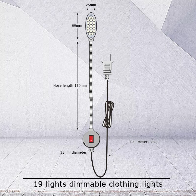 Industrial Lighting Sewing Machine LED Light 10/20/30 LED Flexible Work Light EU US Plug Machine Accessories Luminaire