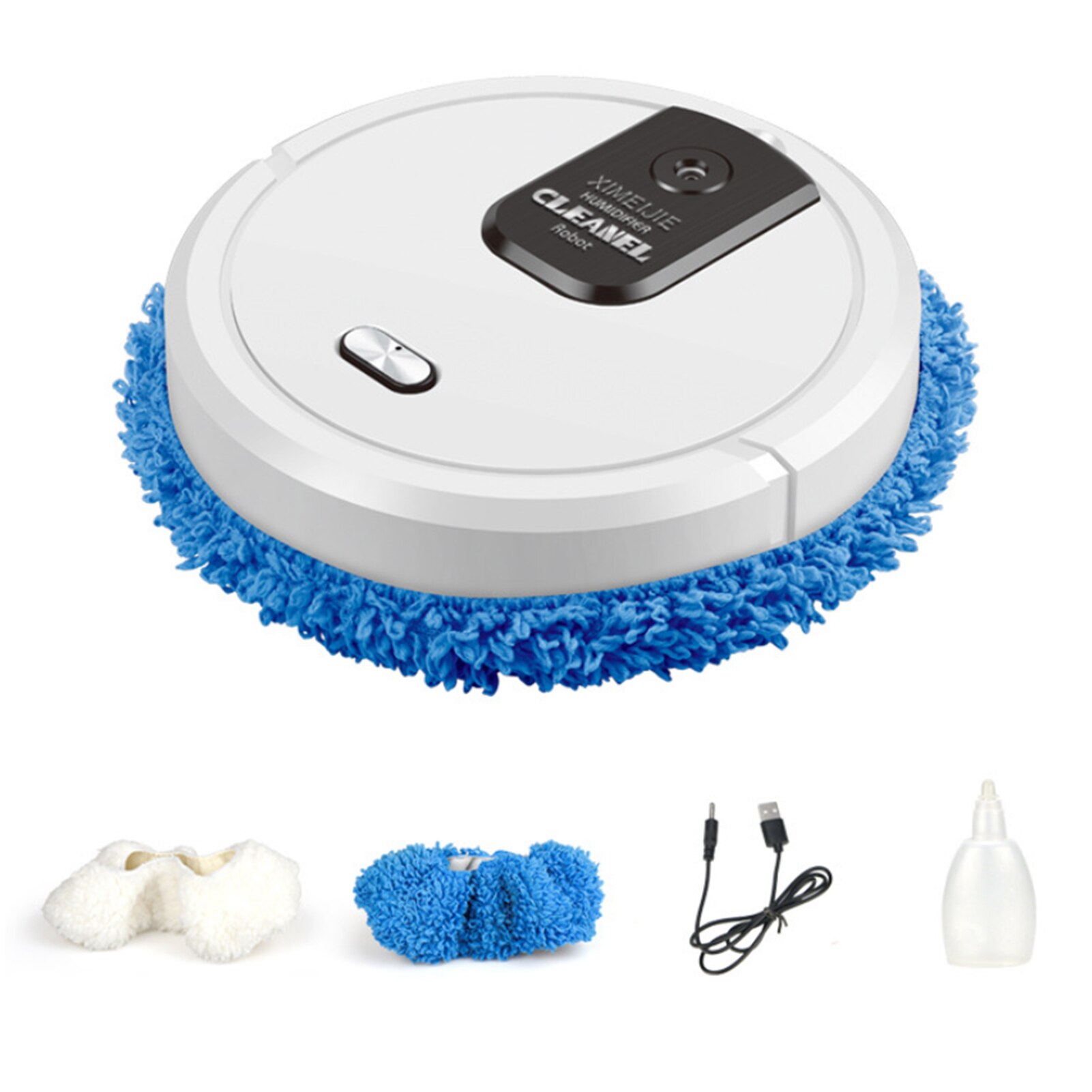 Robot limpiador 3 en 1, limpieza en húmedo y seco, humidificador, eliminación automática de polvo, barredora, carga USB: W
