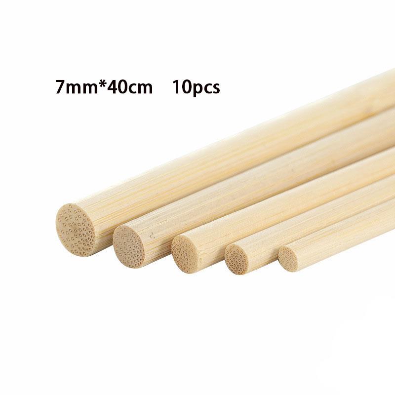 Palos redondos de bambú de madera de 3-8mm, manualidades hechas a mano, Material de palitos de madera pequeños para suministros de carpintería: Caqui oscuro