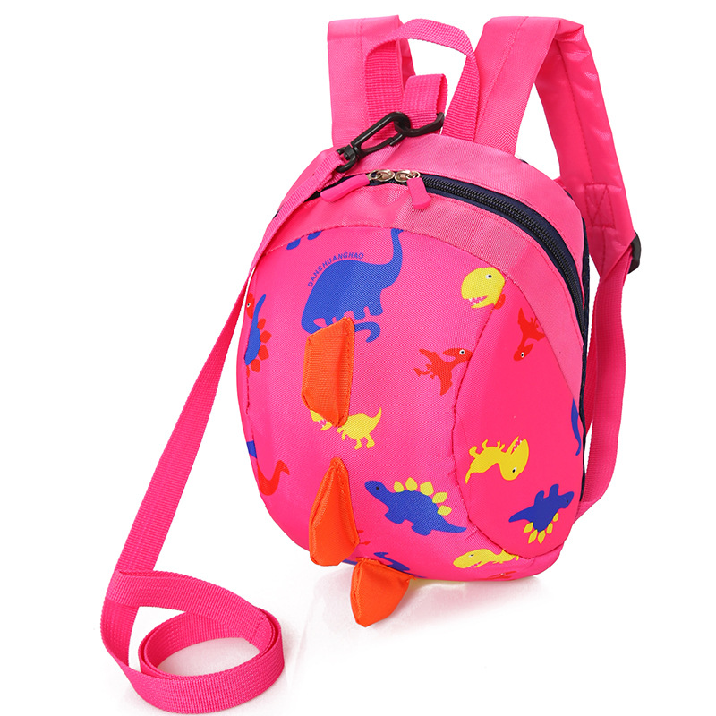 Peuter Boekentas Rugvin Dinosaurus Anti Verloren Schooltas 1-3 Jaar Oude Rugzak Last Kleuterschool Kinderen Tas voor Kleine meisjes: Rose red