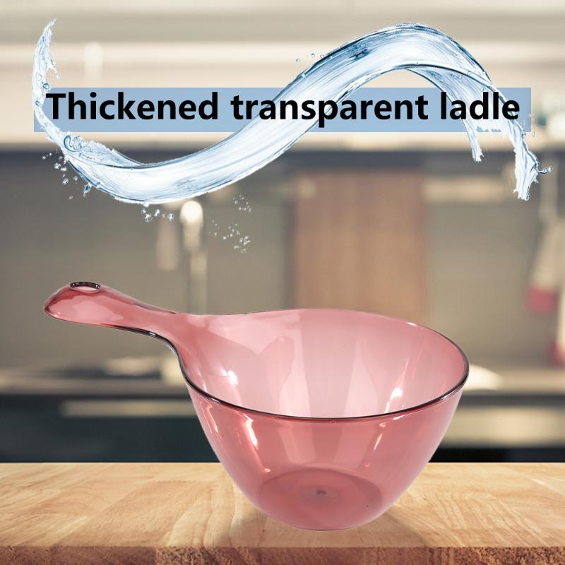 Transparent Water Ladle Plastic Anti-skid Bailer Long Handle Household Water Durable Bailer Kitchen Gadget Supplies