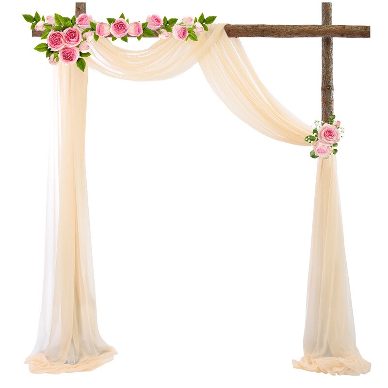 Bruiloft Boog Drape 29 "Breed 6.0 Yards Chiffon Stof Draperen Gordijn Draperie Ceremonie Receptie Swag: 1 Panel Champagne