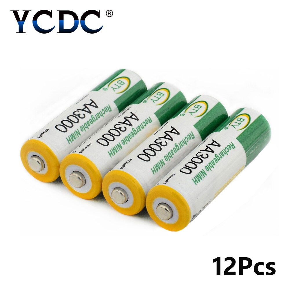 Bty 1.2V Aa 3000 Mah Pre/Stay Lading Ni-Mh Cellen Oplaadbare Nimh Batteriess Aa LR6 HR6 3000 Mah voor Torch Afstandsbedieningen: 12 Pcs